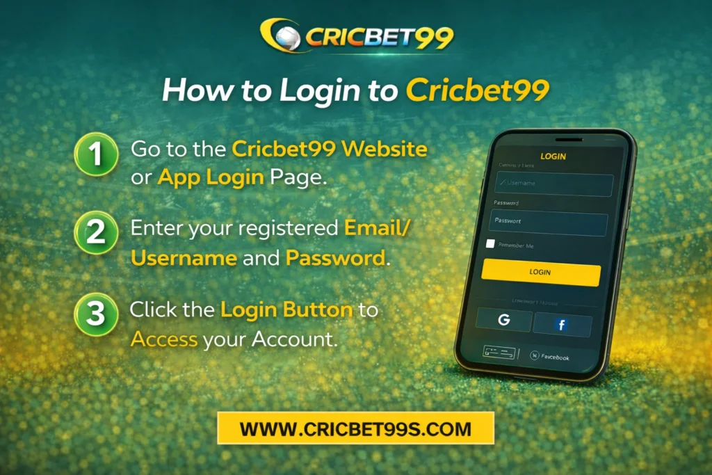 How to login cricbet99 login