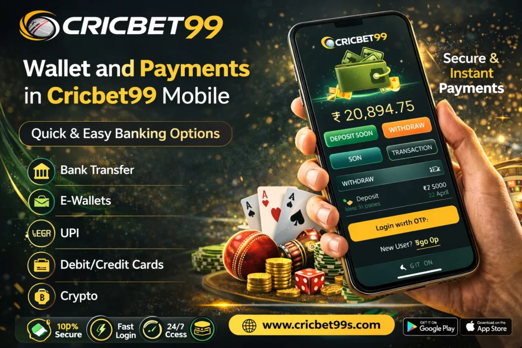 Wallet and Payments in Cricbet99 Mobile
